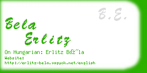 bela erlitz business card